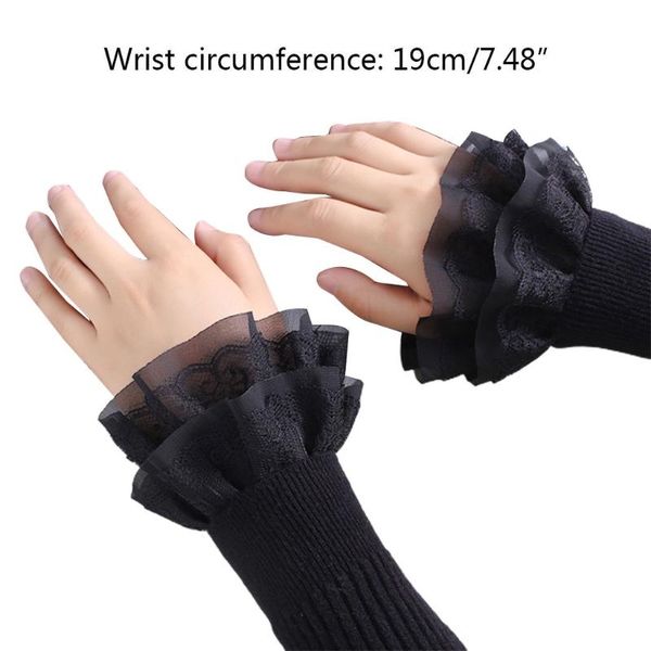 five fingers gloves women sweet fake sleeves double layer ruffles lace flared cuffs wrist warmers a2ua, Blue;gray
five fingers gloves women sweet fake sleeves double layer ruffles lace flared cuffs wrist warmers a2ua, Blue;gray
