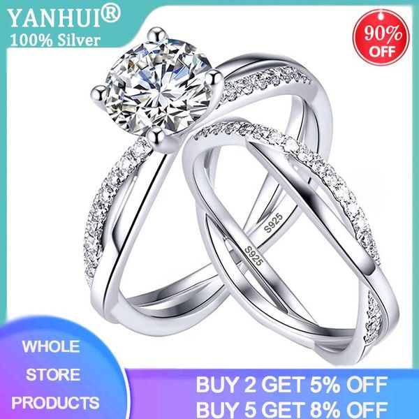 yanhui new fashion women ring set silver 925 jewelry 1.0ct zirconia diamond wedding band eternity stacking ring anniversary gift, Golden;silver
yanhui new fashion women ring set silver 925 jewelry 1.0ct zirconia diamond wedding band eternity stacking ring anniversary gift, Golden;silver