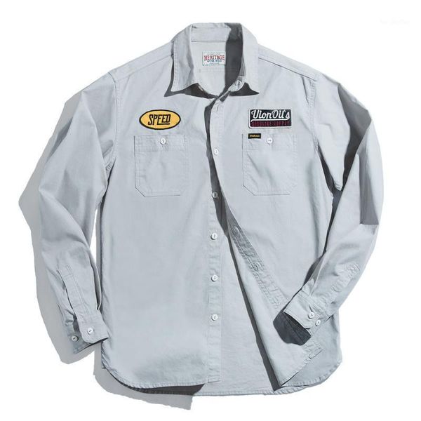 men's casual shirts 2021 men's cotton jacket retro gas station embroidered shirt autumn slim long sleeve jacket1, White;black
men's casual shirts 2021 men's cotton jacket retro gas station embroidered shirt autumn slim long sleeve jacket1, White;black