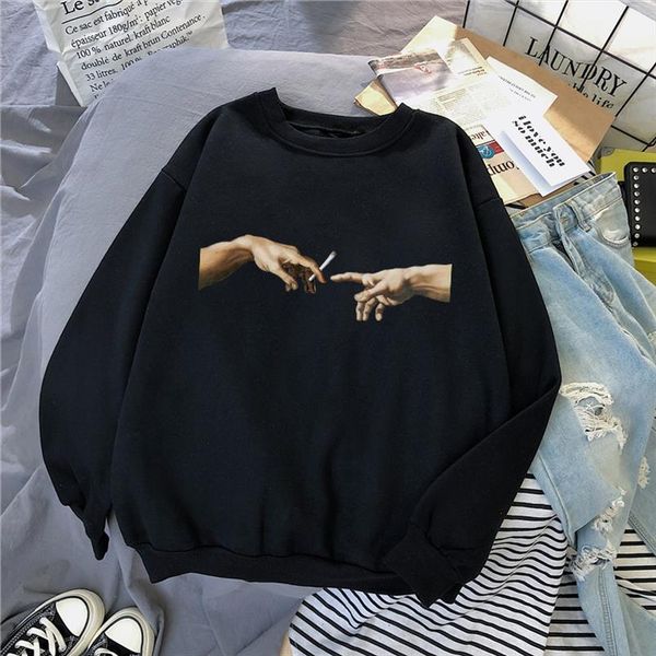 живопись микеланджело сикстинской капеллы личности печати tops casual свободных теплой новая длинный рукав мода женщина толстовка, Black
живопись микеланджело сикстинской капеллы личности печати tops casual свободных теплой новая длинный рукав мода женщина толстовка, Black
