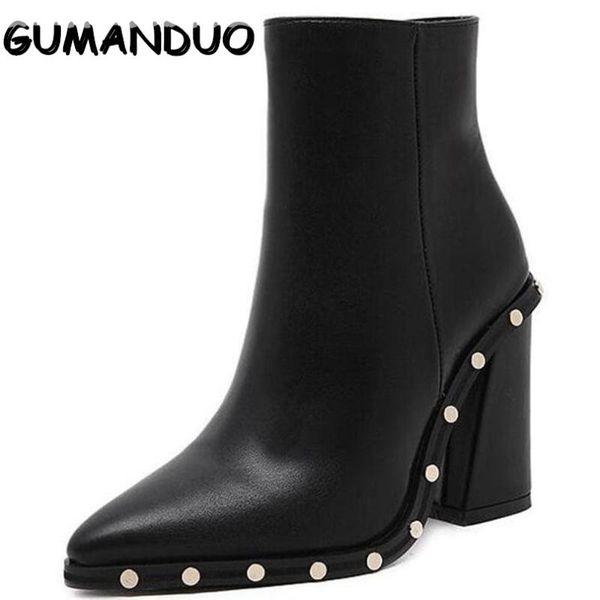 gumanduo new rivet high heels boots women pointed toe ankle boots pu leather zippe shoes woman autumn winter booties shoes, Black
gumanduo new rivet high heels boots women pointed toe ankle boots pu leather zippe shoes woman autumn winter booties shoes, Black