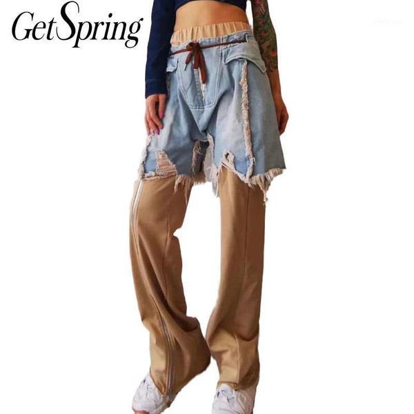 getspring women jeans color matching high waist women jeans pants split irregular long high waisted denim pants 2020 new fashion1, Blue
getspring women jeans color matching high waist women jeans pants split irregular long high waisted denim pants 2020 new fashion1, Blue