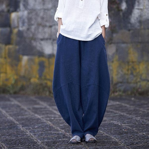 women's pants & capris lzjn casual ramie women long trousers elastic waist bottoms 5 colors vintage harem bloomers with pockets 22611, Black;white
women's pants & capris lzjn casual ramie women long trousers elastic waist bottoms 5 colors vintage harem bloomers with pockets 22611, Black;white