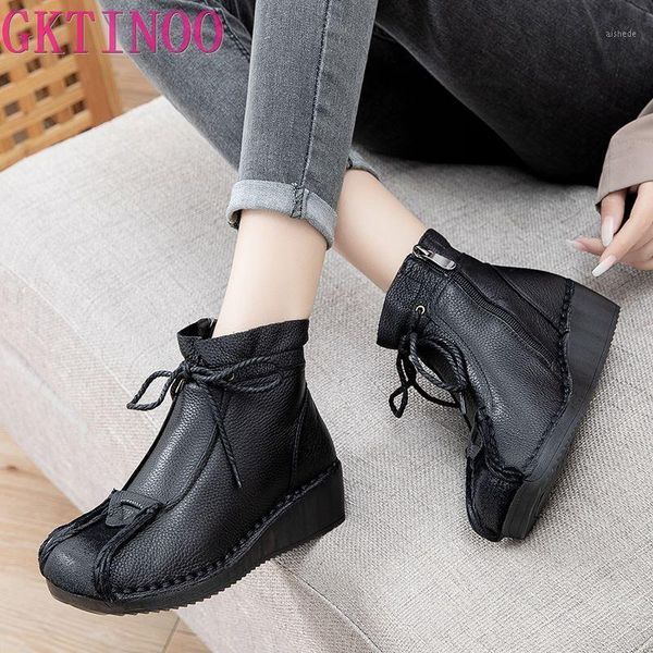 boots gktinoo ankle for women shoes genuine leather lace-up 2021 round toe flat with sewing ladies shoes1, Black
boots gktinoo ankle for women shoes genuine leather lace-up 2021 round toe flat with sewing ladies shoes1, Black