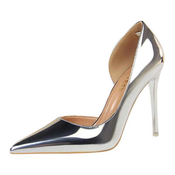dress shoes 18188-1 european and american style simple thin metal high heels shallow mouth pointed toe side hollow women's, Black
dress shoes 18188-1 european and american style simple thin metal high heels shallow mouth pointed toe side hollow women's, Black