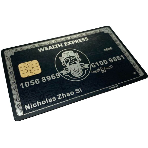 Custom Luxurious Anodized Blank Black Gold Silver Stainless Steel Brushed Vip Metal Card With Chip 4428 Or Chip 4442