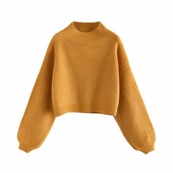 high-waisted short half-turtleneck pullover short style sweater female 2020 new loose lantern sleeve kintted k2941, White;black
high-waisted short half-turtleneck pullover short style sweater female 2020 new loose lantern sleeve kintted k2941, White;black