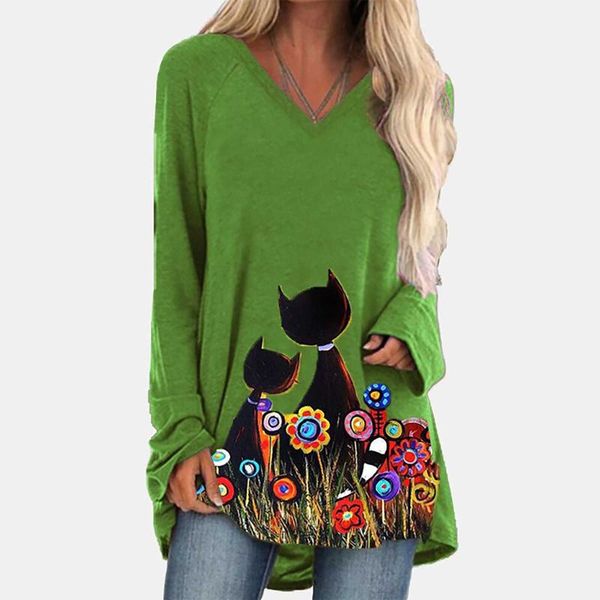 cat печати женщина tshirts с длинным рукавом v шеи пуловер топы женские футболки сорочка femme манш longue плюс размер тенниски женщин, White
cat печати женщина tshirts с длинным рукавом v шеи пуловер топы женские футболки сорочка femme манш longue плюс размер тенниски женщин, White