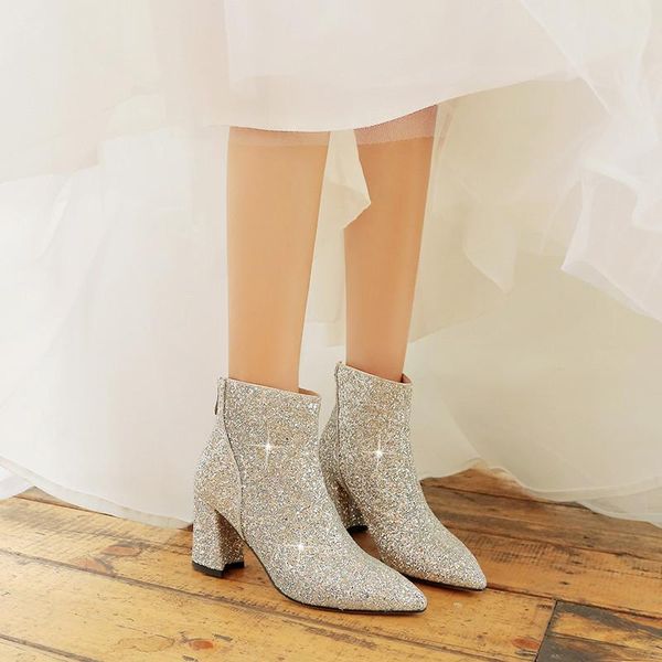 ymechic 2020 autumn bling glitter ankle boots female high hoof heels red silver pointed toe bride wedding party ladies shoes, Black
ymechic 2020 autumn bling glitter ankle boots female high hoof heels red silver pointed toe bride wedding party ladies shoes, Black