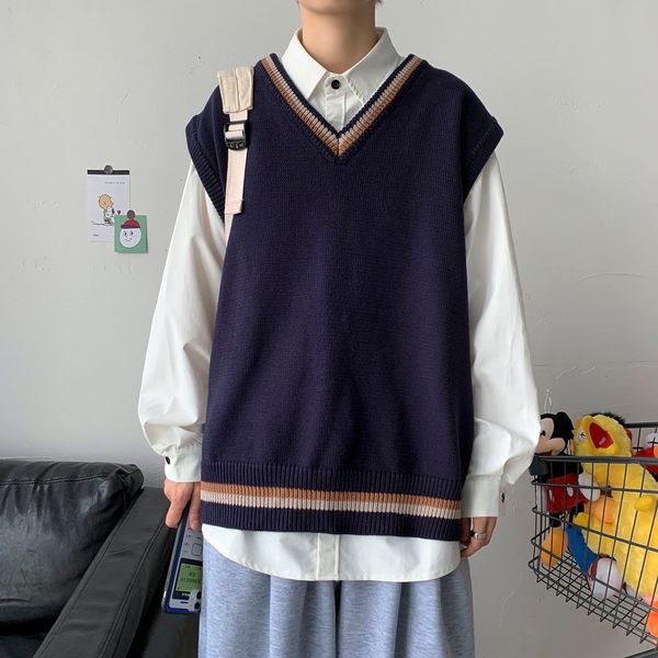 2021 new privathinker men's v-neck jk vest couple japanese style pullovers casual oversize man soft sleeveless sweater clothing t8zv, White;black
2021 new privathinker men's v-neck jk vest couple japanese style pullovers casual oversize man soft sleeveless sweater clothing t8zv, White;black