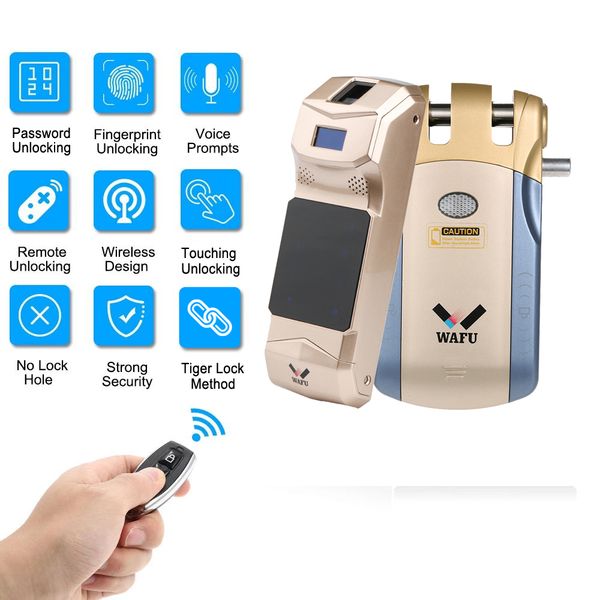 wireless electronic door lock wafu 010b keyless invisible intelligent lock with &unlock button 2 remote control keys
wireless electronic door lock wafu 010b keyless invisible intelligent lock with &unlock button 2 remote control keys