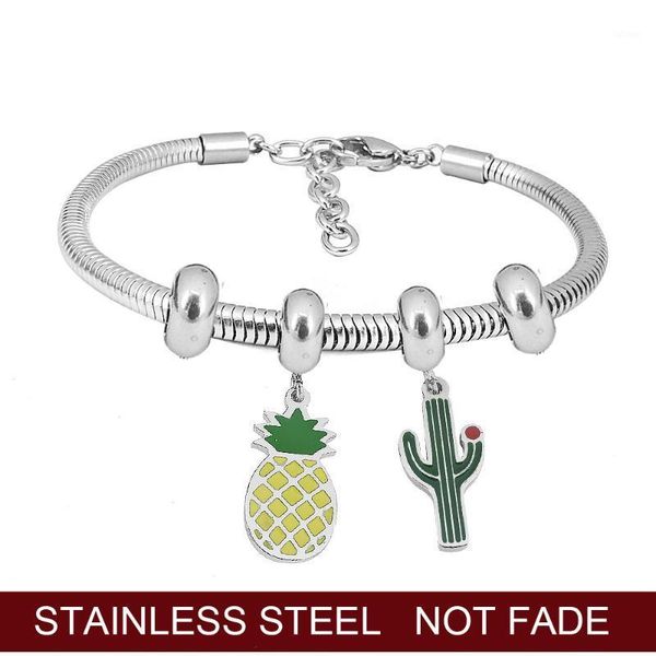 cute cartoon fruit pineapple cactus charm bracelet jewelry chain link adjustable bracelets & bangles for women kids1, Golden;silver 
cute cartoon fruit pineapple cactus charm bracelet jewelry chain link adjustable bracelets & bangles for women kids1, Golden;silver