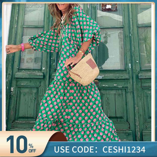 women fashion autumn print vintage long dress lady elegant v neck drawstring party dress casual half lantern sleeve, Black;gray
women fashion autumn print vintage long dress lady elegant v neck drawstring party dress casual half lantern sleeve, Black;gray