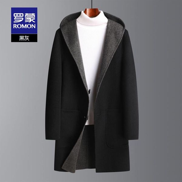 romon 2020 autumn&winter new men's mid-length hooded wool fashionable casual two-sided coat 6d277806, Black
romon 2020 autumn&winter new men's mid-length hooded wool fashionable casual two-sided coat 6d277806, Black