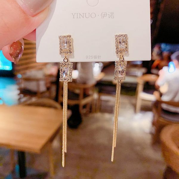 dangle & chandelier square earrings feminine korean version of the wave long tassel elegant fashion stud, Silver
dangle & chandelier square earrings feminine korean version of the wave long tassel elegant fashion stud, Silver