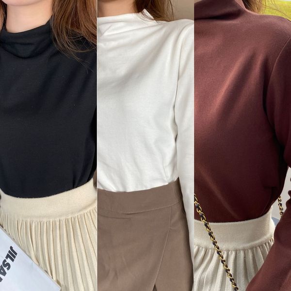 psjwh 2020 autumn and winter new semi-high t solid color base women's korean collarshirt igzv1 style long sleeve slim t-shirt inner i, White
psjwh 2020 autumn and winter new semi-high t solid color base women's korean collarshirt igzv1 style long sleeve slim t-shirt inner i, White