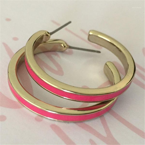 hoop & huggie gold color with navy and pink enamel decorate earrings1, Golden;silver
hoop & huggie gold color with navy and pink enamel decorate earrings1, Golden;silver