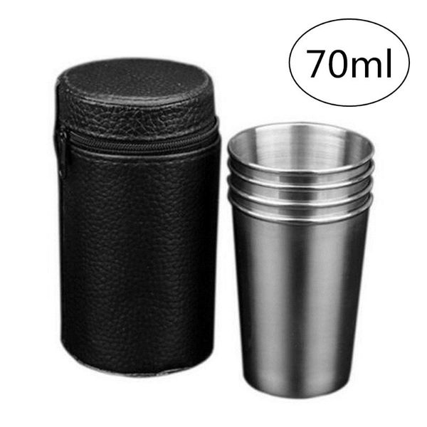 mugs 4pcs/set 70ml stainless steel coffee cup portable wine outdoor camping travel mug set with pu leather case cover
mugs 4pcs/set 70ml stainless steel coffee cup portable wine outdoor camping travel mug set with pu leather case cover