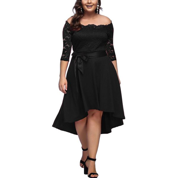 lace autumn winter 2020 new 7 / 4 sleeve large women's one shoulder cocktail drs, Black;gray
lace autumn winter 2020 new 7 / 4 sleeve large women's one shoulder cocktail drs, Black;gray