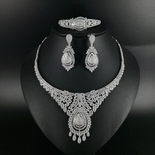 new fashion luxury elegant vintage crystal cz zircon necklace earring bracelet ring wedding bridal banquet dressing jewelry set, Silver
new fashion luxury elegant vintage crystal cz zircon necklace earring bracelet ring wedding bridal banquet dressing jewelry set, Silver