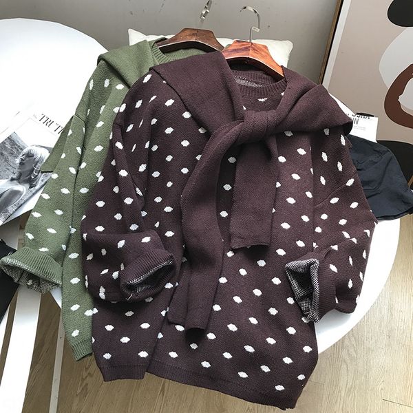 1.3 kg temperament wave pullover point loose crew neck lazy style versatile pullover fashionable new casual foreign style 8.26 fcr9s, White;black
1.3 kg temperament wave pullover point loose crew neck lazy style versatile pullover fashionable new casual foreign style 8.26 fcr9s, White;black