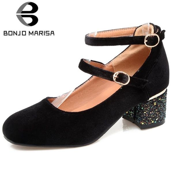 bonjomarisa plus size 32-46 new ladies bling chunky heels pumps fashion ankle strap spring pumps women casual party shoes woman, Black
bonjomarisa plus size 32-46 new ladies bling chunky heels pumps fashion ankle strap spring pumps women casual party shoes woman, Black