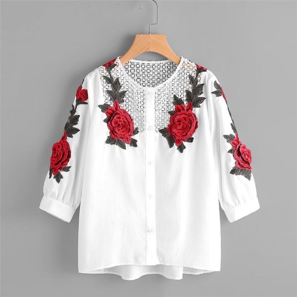 women's blouse 2019 vintage floral printed female autumn blouse women long sleeve embroidered shirt casual blouse, White
women's blouse 2019 vintage floral printed female autumn blouse women long sleeve embroidered shirt casual blouse, White