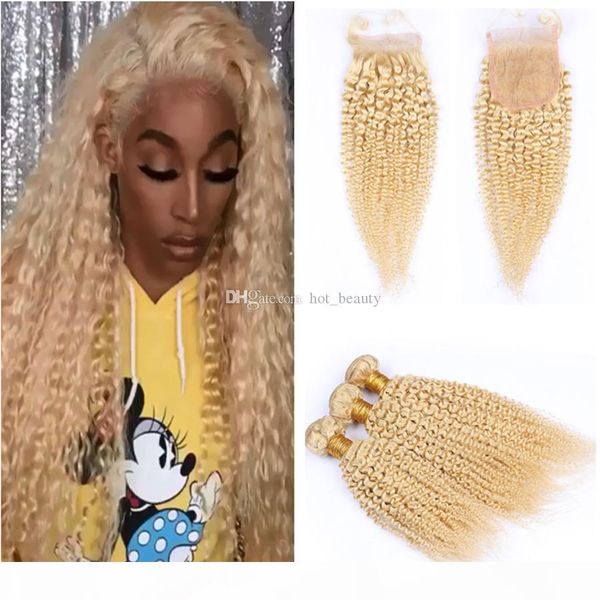 613 blonde kinkys curly human hair bundles with closure bleach blonde virgin peruvian curly hair weave extensions with lace closure, Black
613 blonde kinkys curly human hair bundles with closure bleach blonde virgin peruvian curly hair weave extensions with lace closure, Black