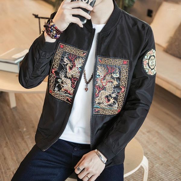 2019 chinese men jacket coat bomber man dragon embroidery 5xl men jacket coat black streetwear mes clothing1, Black;brown
2019 chinese men jacket coat bomber man dragon embroidery 5xl men jacket coat black streetwear mes clothing1, Black;brown