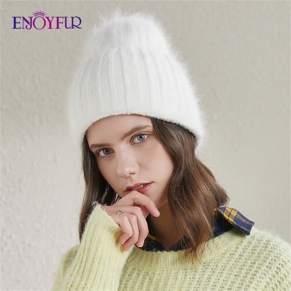 enjoyfur women winter hats angola rabbit fur warm thick knit bonnets fashion wide cuff female young gorro beanie y201024, Blue;gray
enjoyfur women winter hats angola rabbit fur warm thick knit bonnets fashion wide cuff female young gorro beanie y201024, Blue;gray
