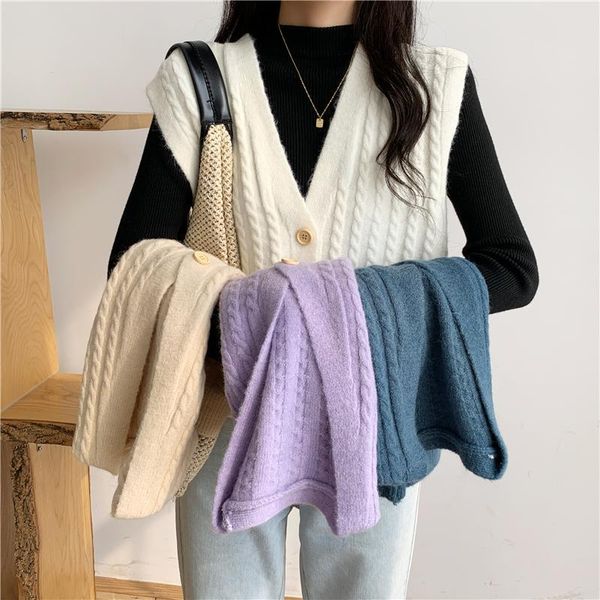 women autumn winter sweet fashion v-neck knitted cropped vest sweater vintage sleeveless female waistcoat chic cardigans, Black;white
women autumn winter sweet fashion v-neck knitted cropped vest sweater vintage sleeveless female waistcoat chic cardigans, Black;white