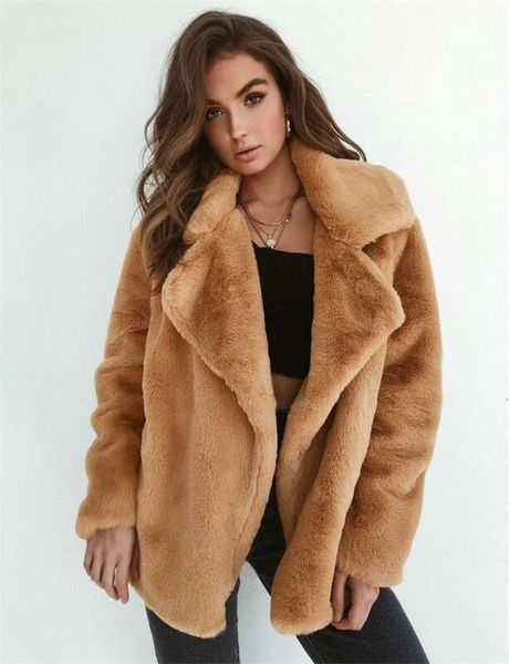 goocheer new women warm winter thicken fleece fur coat overcoat outwear turn down collar cadigan loose coats wool blends, Black
goocheer new women warm winter thicken fleece fur coat overcoat outwear turn down collar cadigan loose coats wool blends, Black