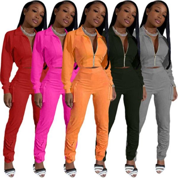 ladies solid color sets fashion trend long sleeve zipper coat elastic waist pants suits designer female autumn new casual two piece sets, White
ladies solid color sets fashion trend long sleeve zipper coat elastic waist pants suits designer female autumn new casual two piece sets, White