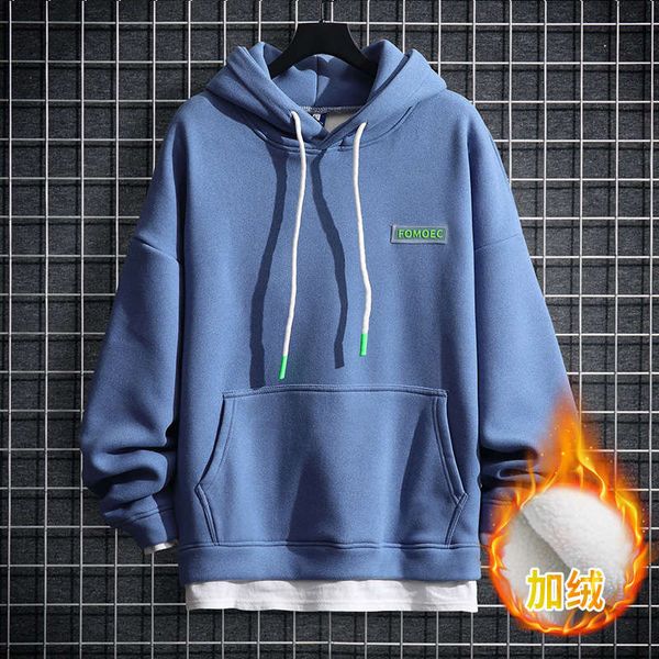 cashmere sweater men's autumn and winter cold proof thickened fake two piece korean fashion versatile hoodie loose, Black
cashmere sweater men's autumn and winter cold proof thickened fake two piece korean fashion versatile hoodie loose, Black