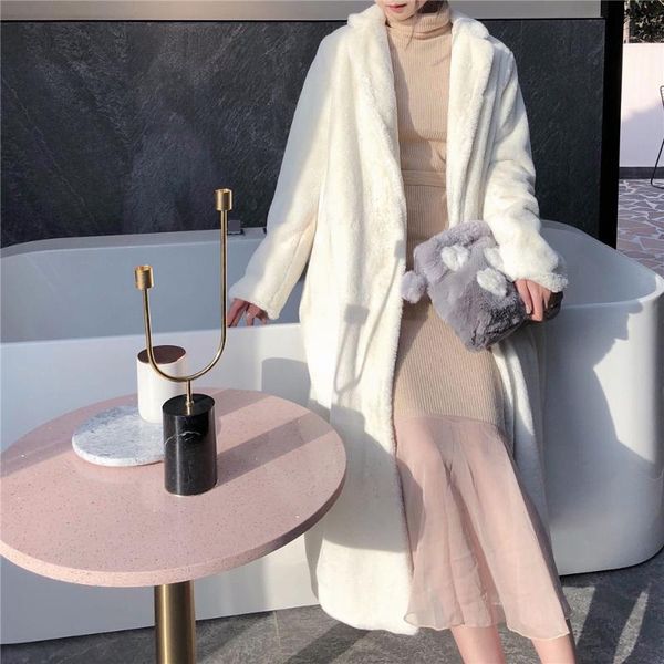 women's fur & faux winter thick warm coat x-long outwear v-neck white j78, Black
women's fur & faux winter thick warm coat x-long outwear v-neck white j78, Black
