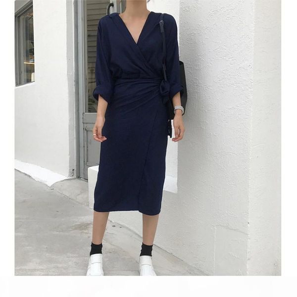 vintage wrap shirt dress women v neck front split tie waist dress 2019 spring summer casual female dresses elegant vestidos robe, Black;gray
vintage wrap shirt dress women v neck front split tie waist dress 2019 spring summer casual female dresses elegant vestidos robe, Black;gray