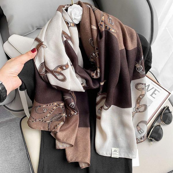 90*180cm cotton and linen scarf women autumn and winter europe and the united states new warm floral letters sunscreen silk scarf, Blue;gray
90*180cm cotton and linen scarf women autumn and winter europe and the united states new warm floral letters sunscreen silk scarf, Blue;gray