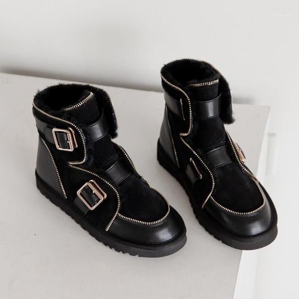 ladies snow boots quality genuine leather fur snow boots winter warm wool women ankle platform shoes woman zipper1, Black
ladies snow boots quality genuine leather fur snow boots winter warm wool women ankle platform shoes woman zipper1, Black