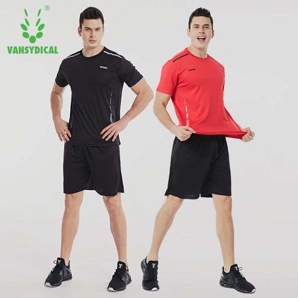 running sets vansydical men's gym summer sports suits quick dry fitness jogger sportswear 2pcs basketball t-shirts+shorts1, Black;blue
running sets vansydical men's gym summer sports suits quick dry fitness jogger sportswear 2pcs basketball t-shirts+shorts1, Black;blue