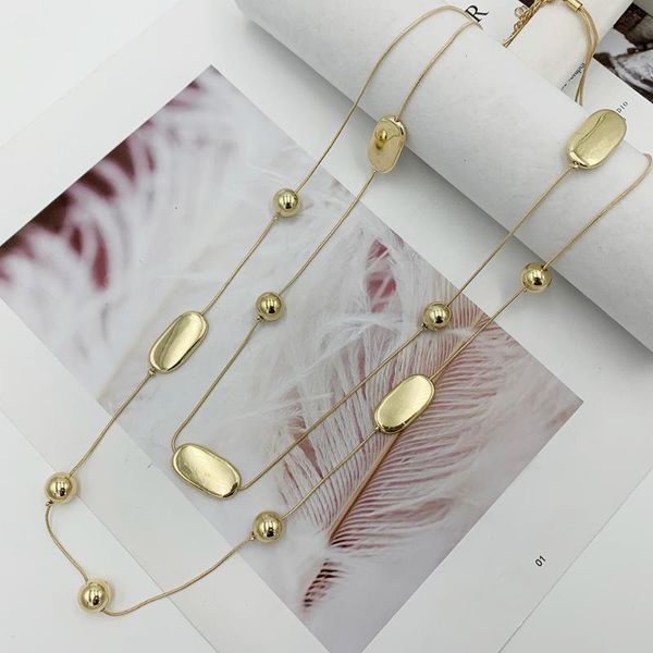 double layers chain necklace beads long necklace for women bijoux new fashion jewelry fine gifts for mother, Silver
double layers chain necklace beads long necklace for women bijoux new fashion jewelry fine gifts for mother, Silver