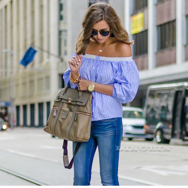 fashion casual vogue women ladies long sleevladies long sleeve e off shoulder slash neck striped blue slim tees size s-xl, White
fashion casual vogue women ladies long sleevladies long sleeve e off shoulder slash neck striped blue slim tees size s-xl, White