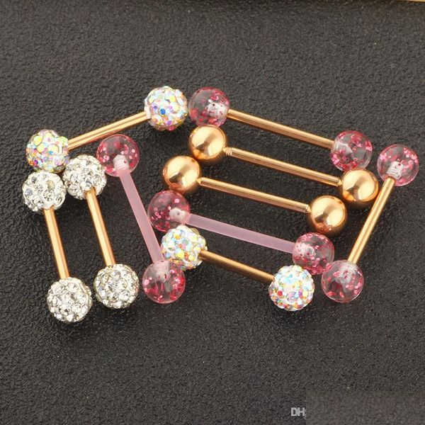 10pcs/set gold rose tongue rings stainless steel acrylic earrings barbells body tragus piercing jew jllqtk home003, Silver
10pcs/set gold rose tongue rings stainless steel acrylic earrings barbells body tragus piercing jew jllqtk home003, Silver