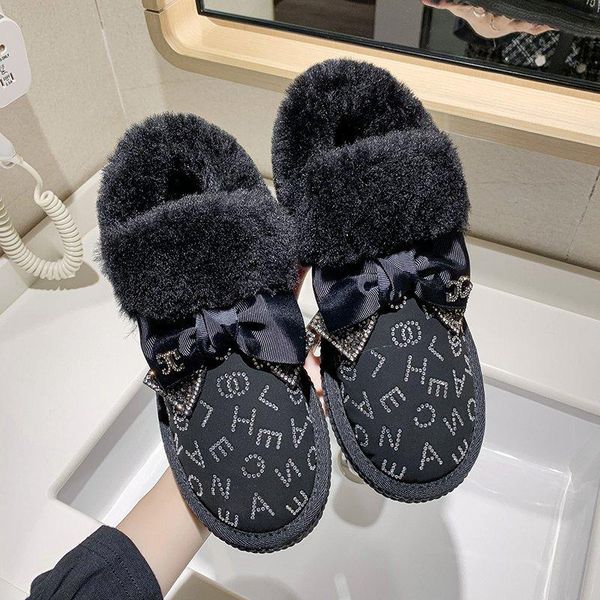 women snow boots printed letter thick sole cotton slippers 2020 new winter warm plus velvet non slip home indoor cotton shoes, Black
women snow boots printed letter thick sole cotton slippers 2020 new winter warm plus velvet non slip home indoor cotton shoes, Black