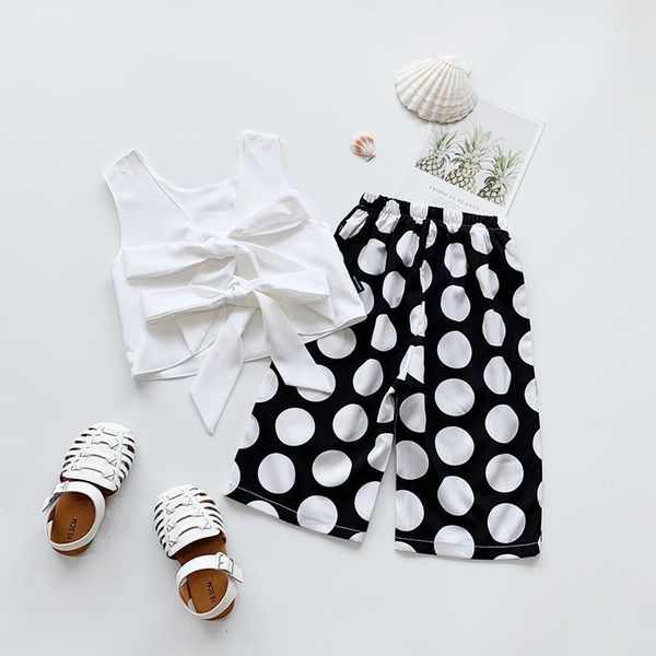 0-6 years kids baby girls clothes sets 2pcs backless bowknot sleeveless vest+polka dot wide leg pants 2020 new summer suits1, White
0-6 years kids baby girls clothes sets 2pcs backless bowknot sleeveless vest+polka dot wide leg pants 2020 new summer suits1, White