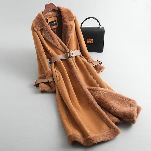 women's fur & faux coat natural real winter women clothes 2021 vintage sheep shearling korean 100% double faced wool jacket 083103, Black
women's fur & faux coat natural real winter women clothes 2021 vintage sheep shearling korean 100% double faced wool jacket 083103, Black