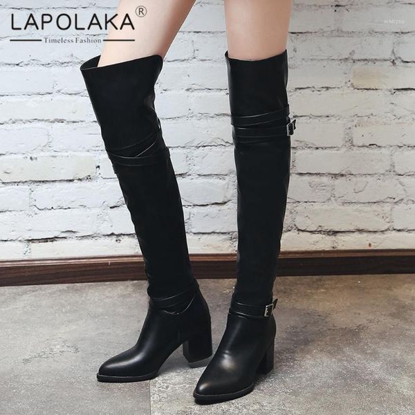 lapolaka 2021 new fashion buckle decoration ins trendy solid high heel knee-high boots woman shoes comfy knight boot lady1, Black
lapolaka 2021 new fashion buckle decoration ins trendy solid high heel knee-high boots woman shoes comfy knight boot lady1, Black