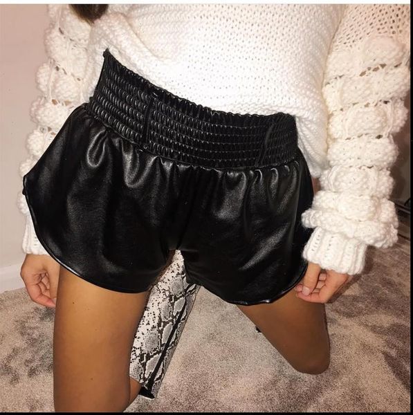 black faux leather biker shorts women elastic high waist wide leg shorts fashion autumn casual ladies leather shorts femme, White;black
black faux leather biker shorts women elastic high waist wide leg shorts fashion autumn casual ladies leather shorts femme, White;black