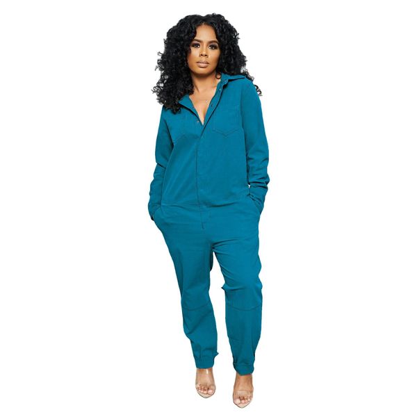 women covered button cargo jumpsuit long sleeve lapel neck rompers female loose pocket jumpsuit, Black;white
women covered button cargo jumpsuit long sleeve lapel neck rompers female loose pocket jumpsuit, Black;white