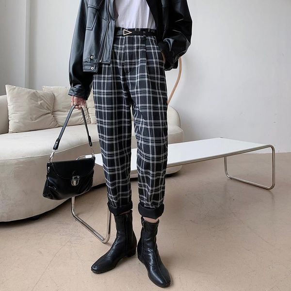 women's pants & capris zhisilao plaid women vintage lattice high waist harem trousers mujer plus size elegant office autumn 2021, Black;white
women's pants & capris zhisilao plaid women vintage lattice high waist harem trousers mujer plus size elegant office autumn 2021, Black;white