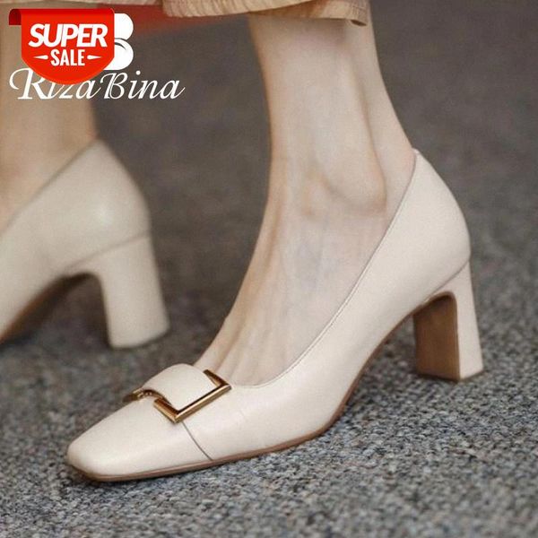 rizabina size 33-40 women real leather pumps square toe slip on thick heel metal buckle shallow female footwear #ez82
rizabina size 33-40 women real leather pumps square toe slip on thick heel metal buckle shallow female footwear #ez82